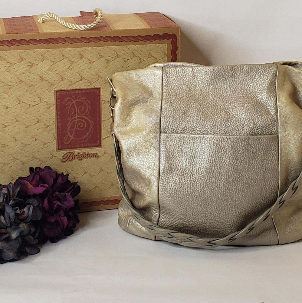 Brighton Beautiful Silver Pearlized Purse - Picture 2 of 5